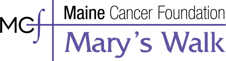 Logo with a purple cross and the text "Mary's Walk" in purple, with a stylized quote mark in place of the letter 'a' in 'Mary's'.