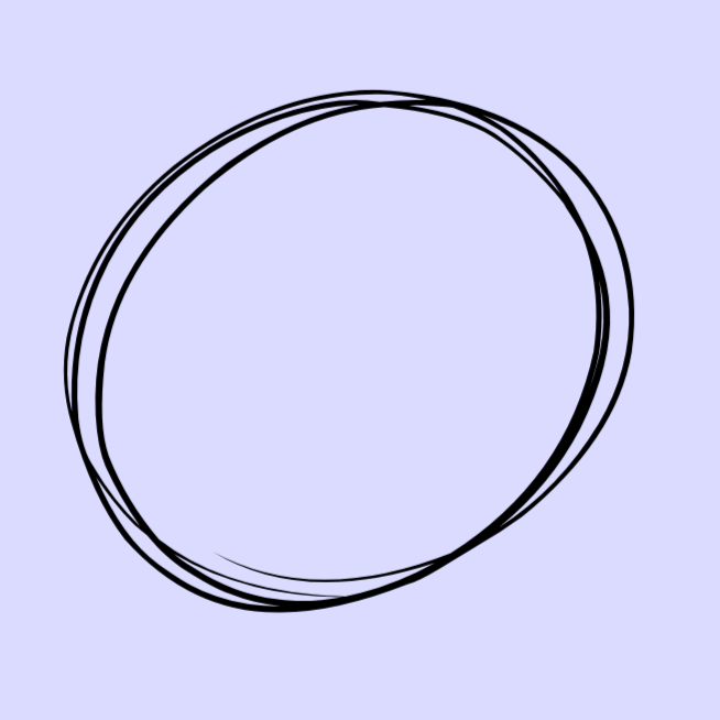 Multiple overlapping black circles on a light purple background.