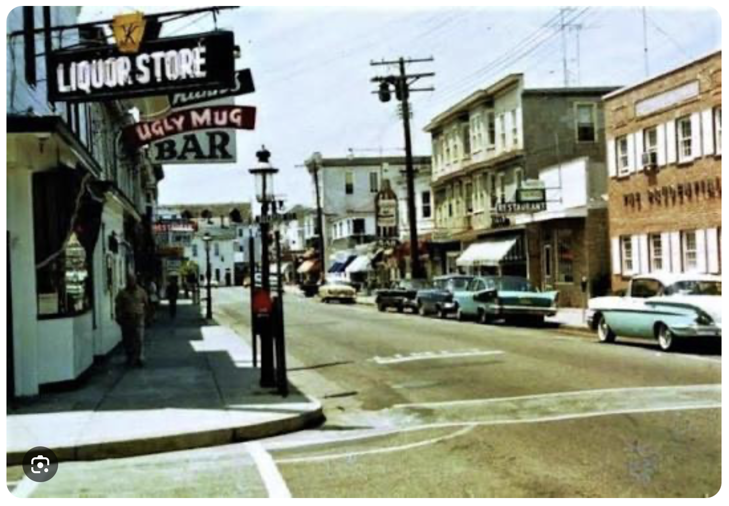 Downtown Cape May was Washington St where small shops, restaurants, and bars flourished. The Ugly Mug still stands today