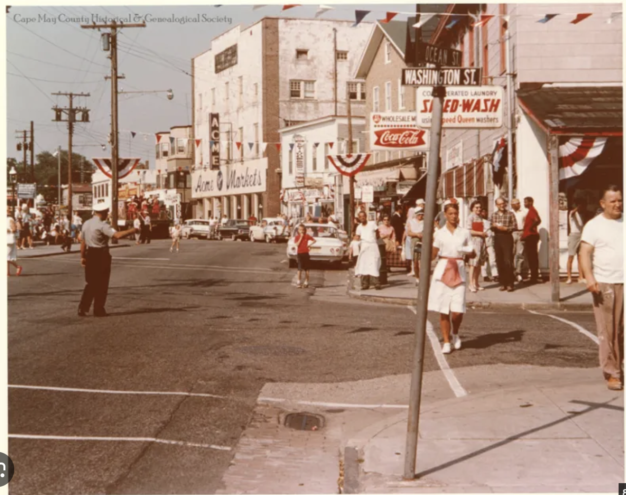 In the back of the photo was the Acme Market, dad's main job in 1955 Cape May. Produce Market