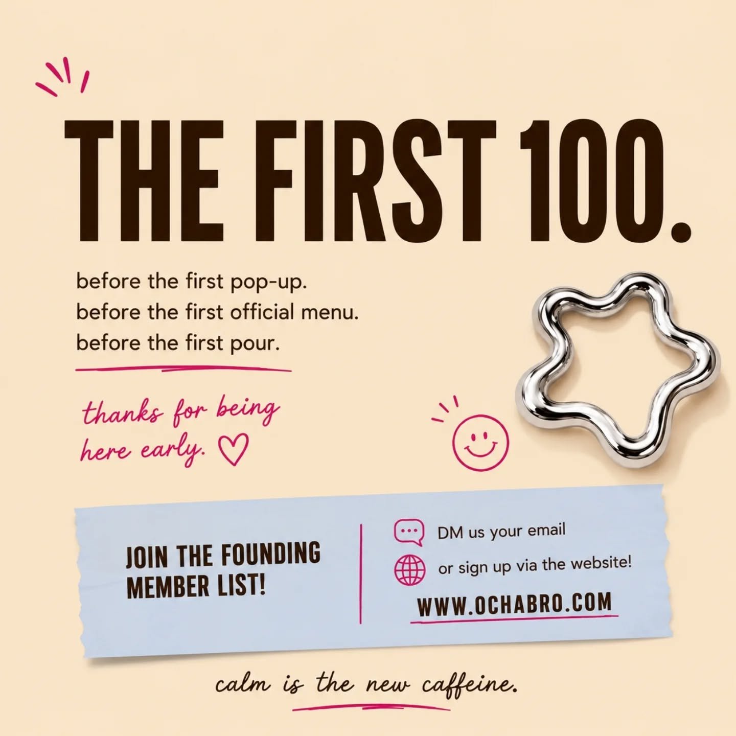 Huge thank you to our FIRST 100 followers! 

We are so excited to share with you our drinks, vision and little green world. Launching late summer!?!!!

There are already 100+ of you here. Which feels kind of wild. So we're making it official.

Welcom