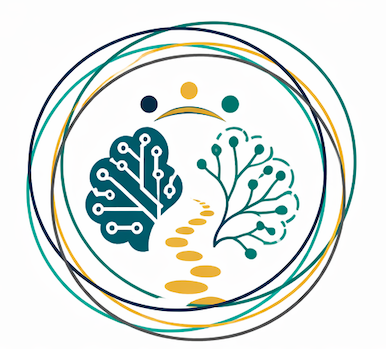 A stylized illustration of two digital trees, one on the left and one on the right, within multiple overlapping circles