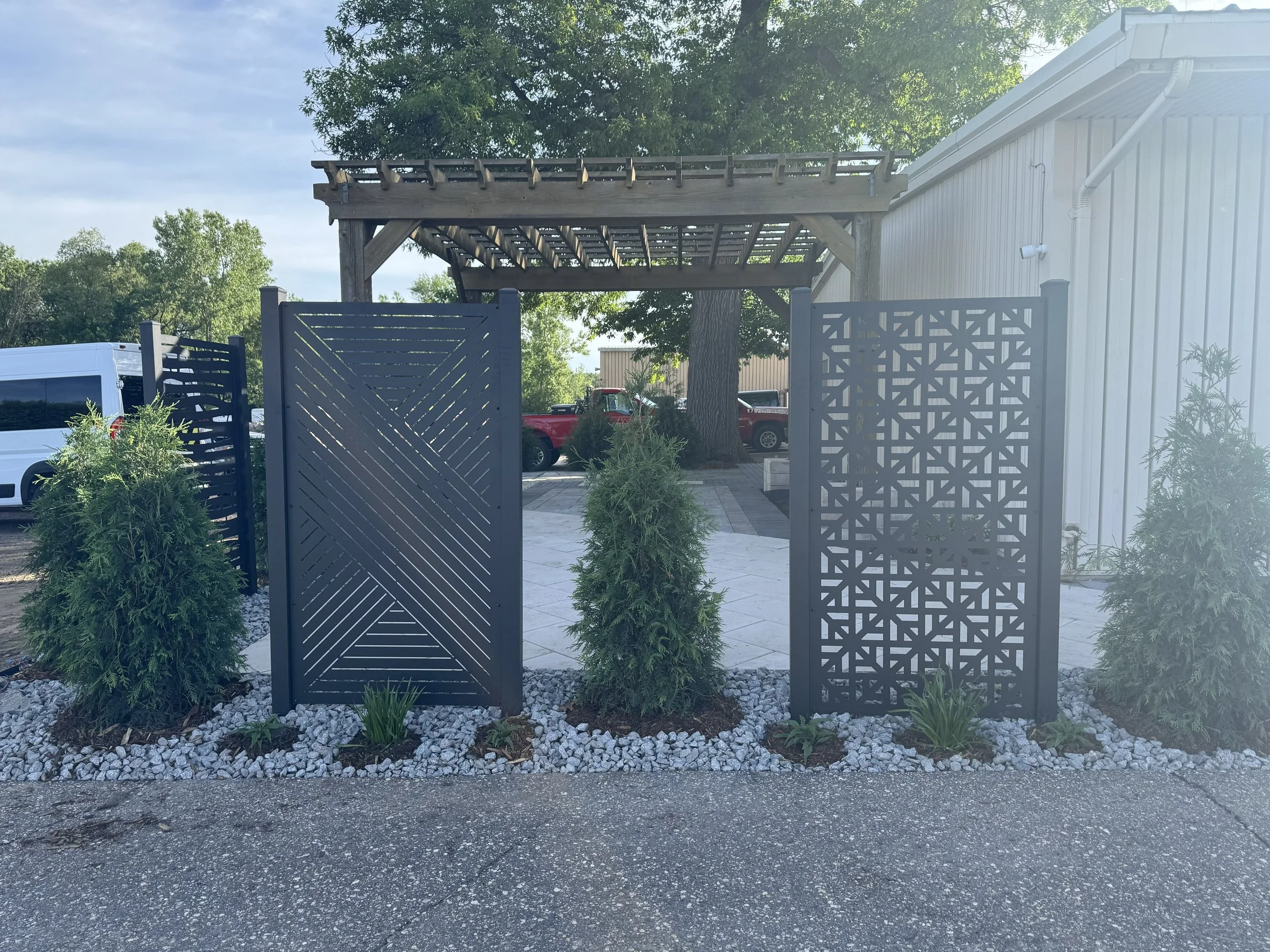 The landscaping at our Annandale location is getting a facelift! Here is a sneak peek at the new screens we installed by Hideaway. It&rsquo;s a great way to elevate your backyard and provide privacy from your neighbors. Call us today to talk about ma