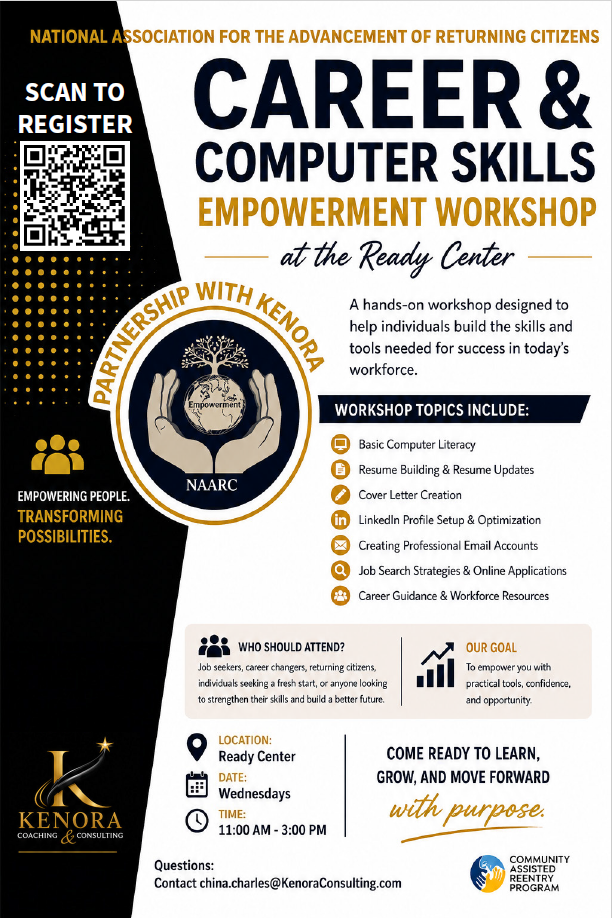 Computer Literacy &amp; Resume Support at the Ready Center  (Copy)