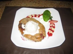 Berry cobbler with strawberries from Plant City.