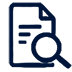 Magnifying glass over a document or paper with text