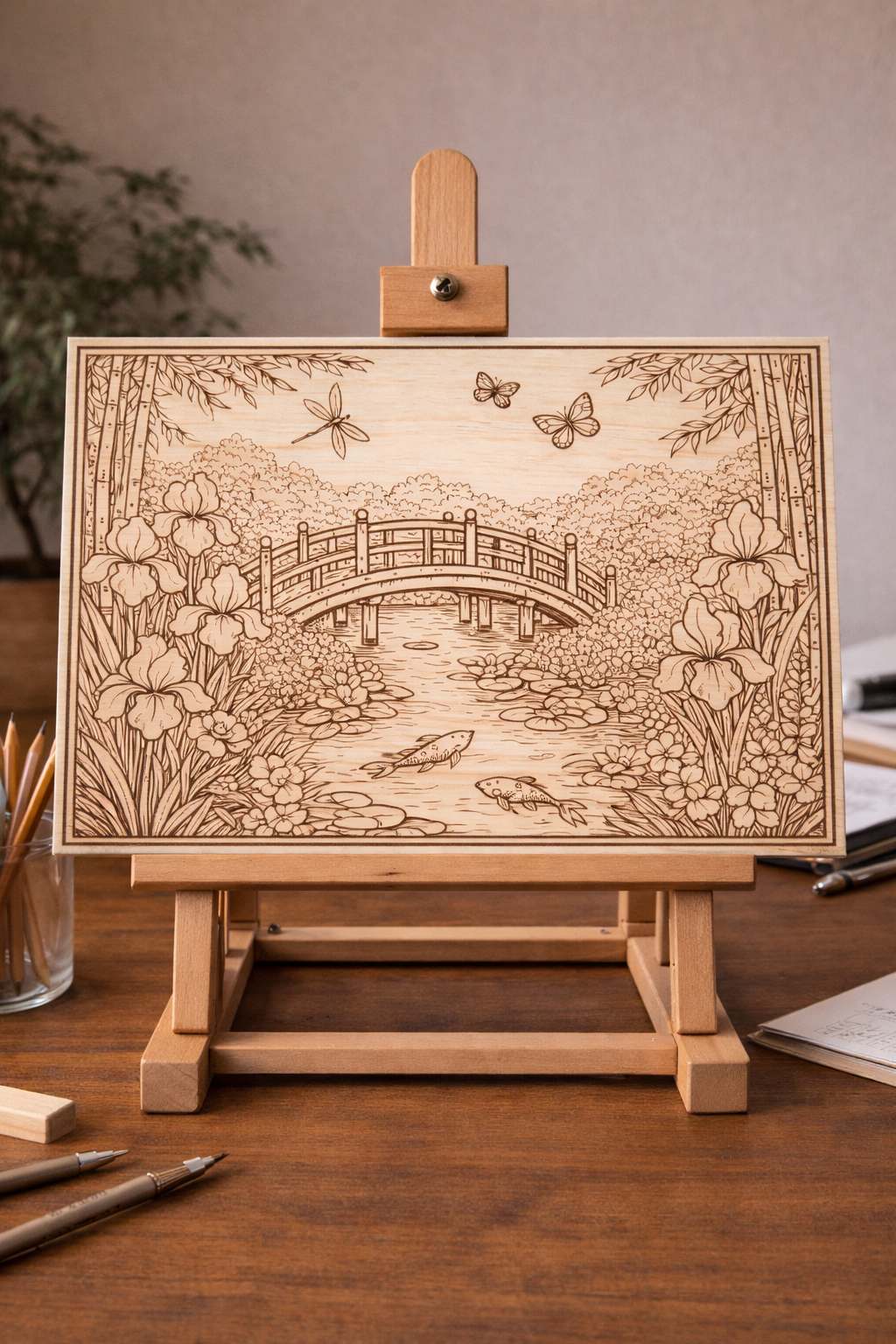 12x8 Japanese Garden - Basswood Art Board