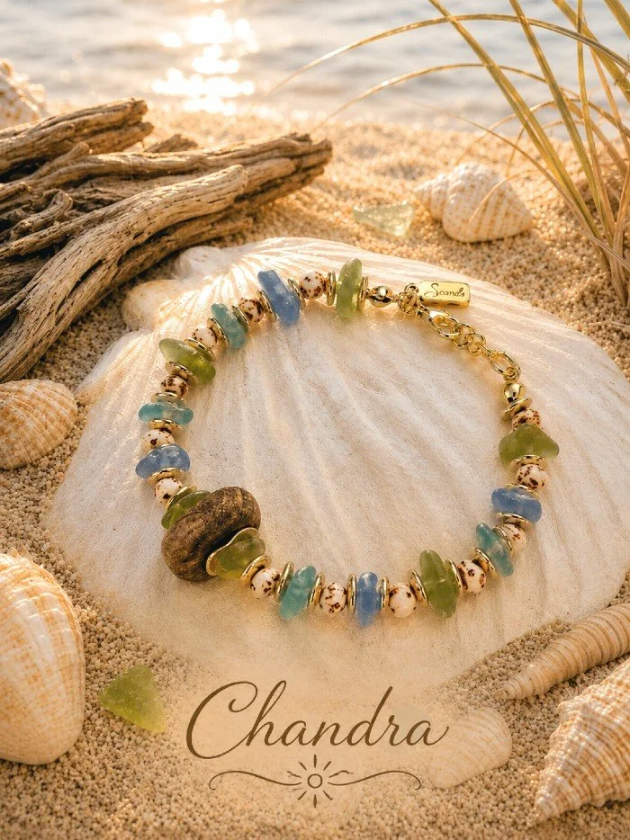 Chandra Bracelet - w/imported sea glass