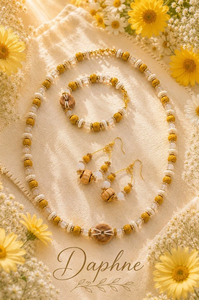 Daphne Set - 18" necklace - 18k gold over sterling silver earring hooks