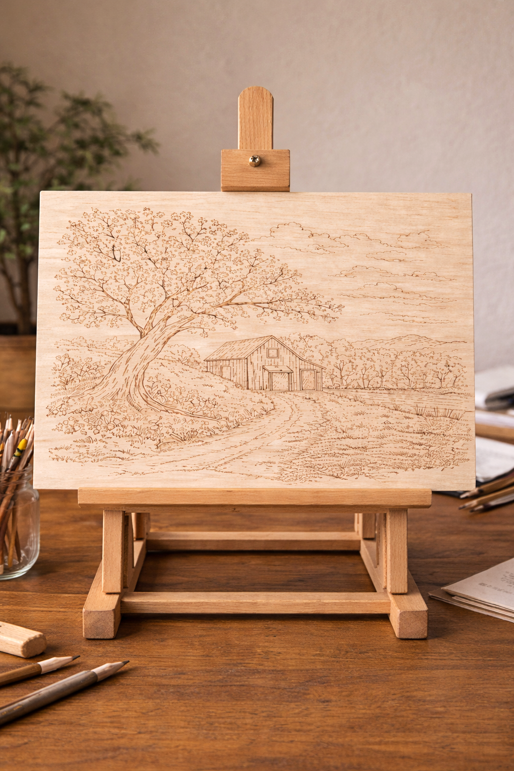 12x8 Cherry Blossoms - Basswood Art Board