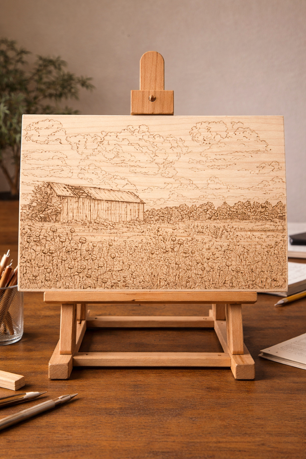 12x8 The Old Barn - Basswood Art Board