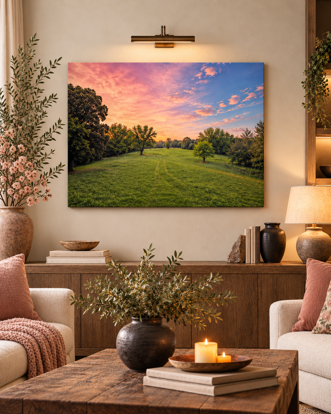 Sunset on Spring Hill - Photo on Canvas