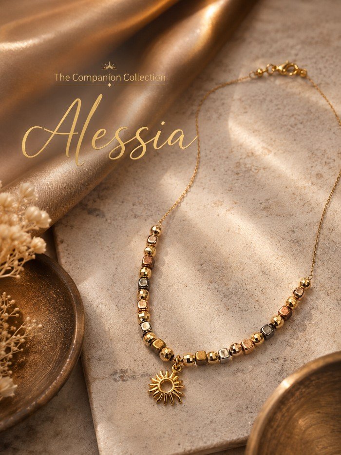 Alessia Necklace -18k gold plated stainless steel - 19"