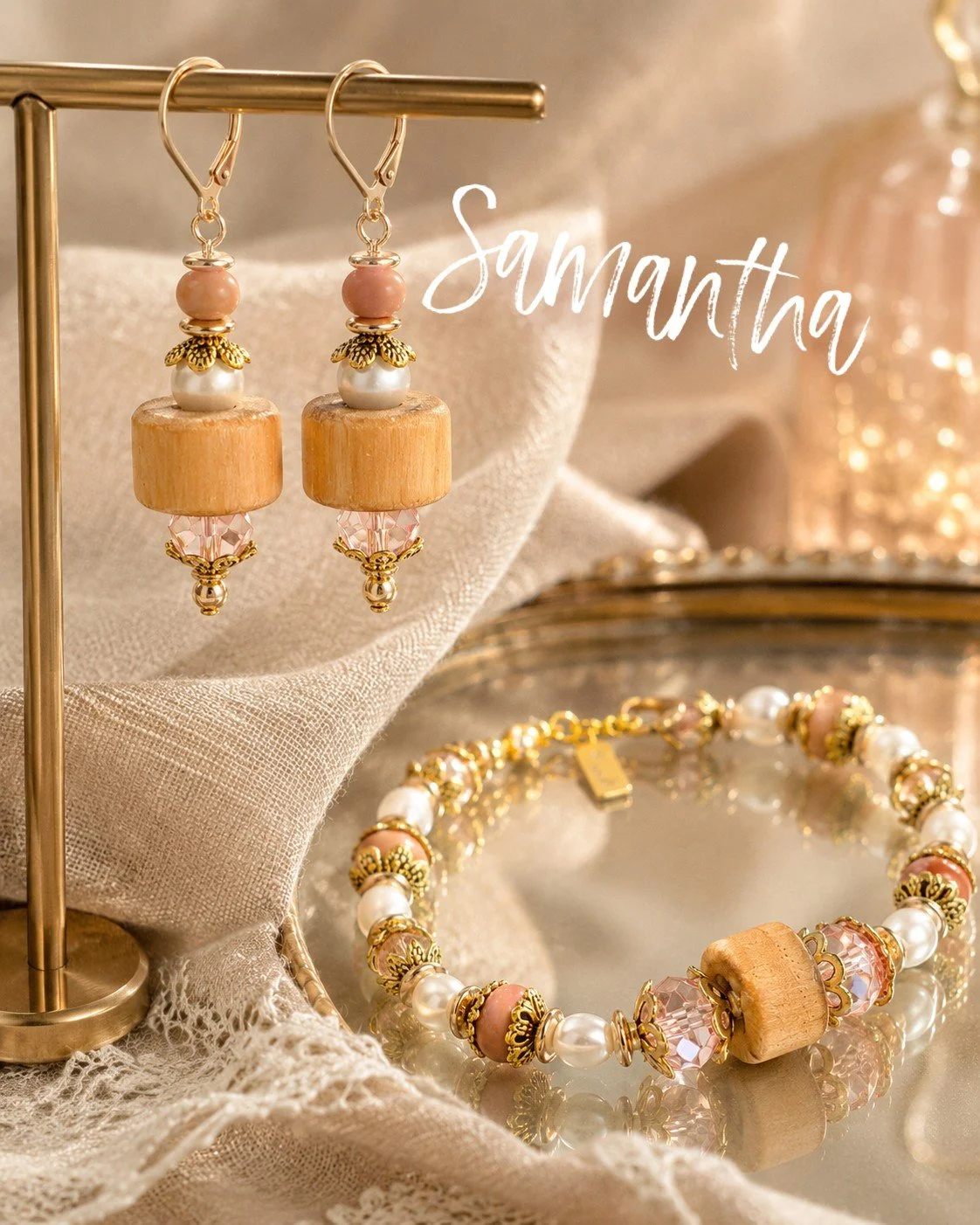 Samantha Set - real freshwater pearls and 14k gold filled-earring hooks
