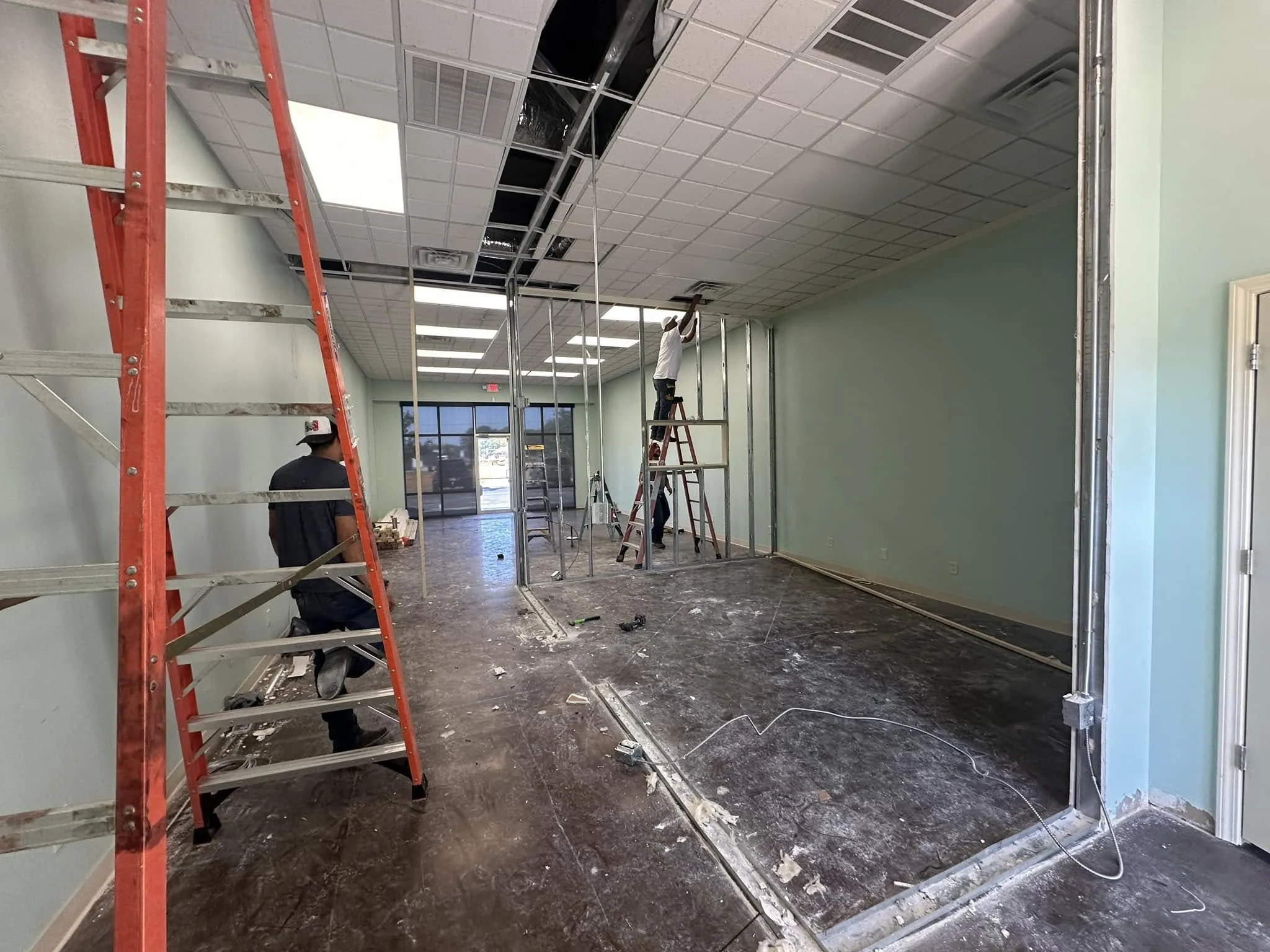 In process commercial project building interior offices