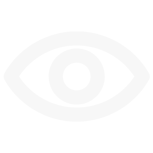 Minimalist eye icon with concentric circles inside a black background.