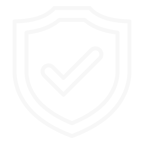 Shield icon with a check mark inside, representing security or protection.