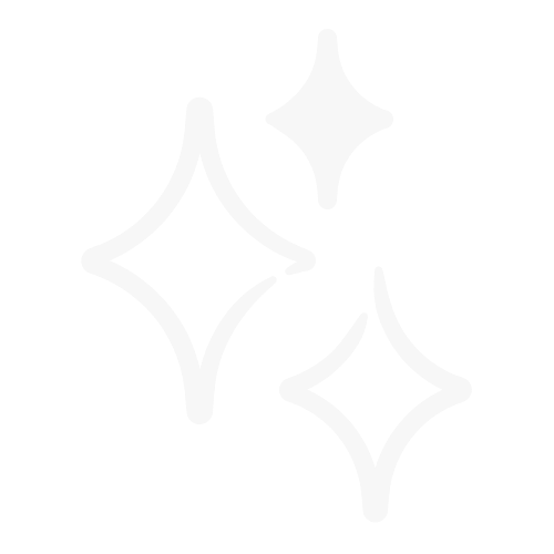 White star-shaped sparkle icons on black background.