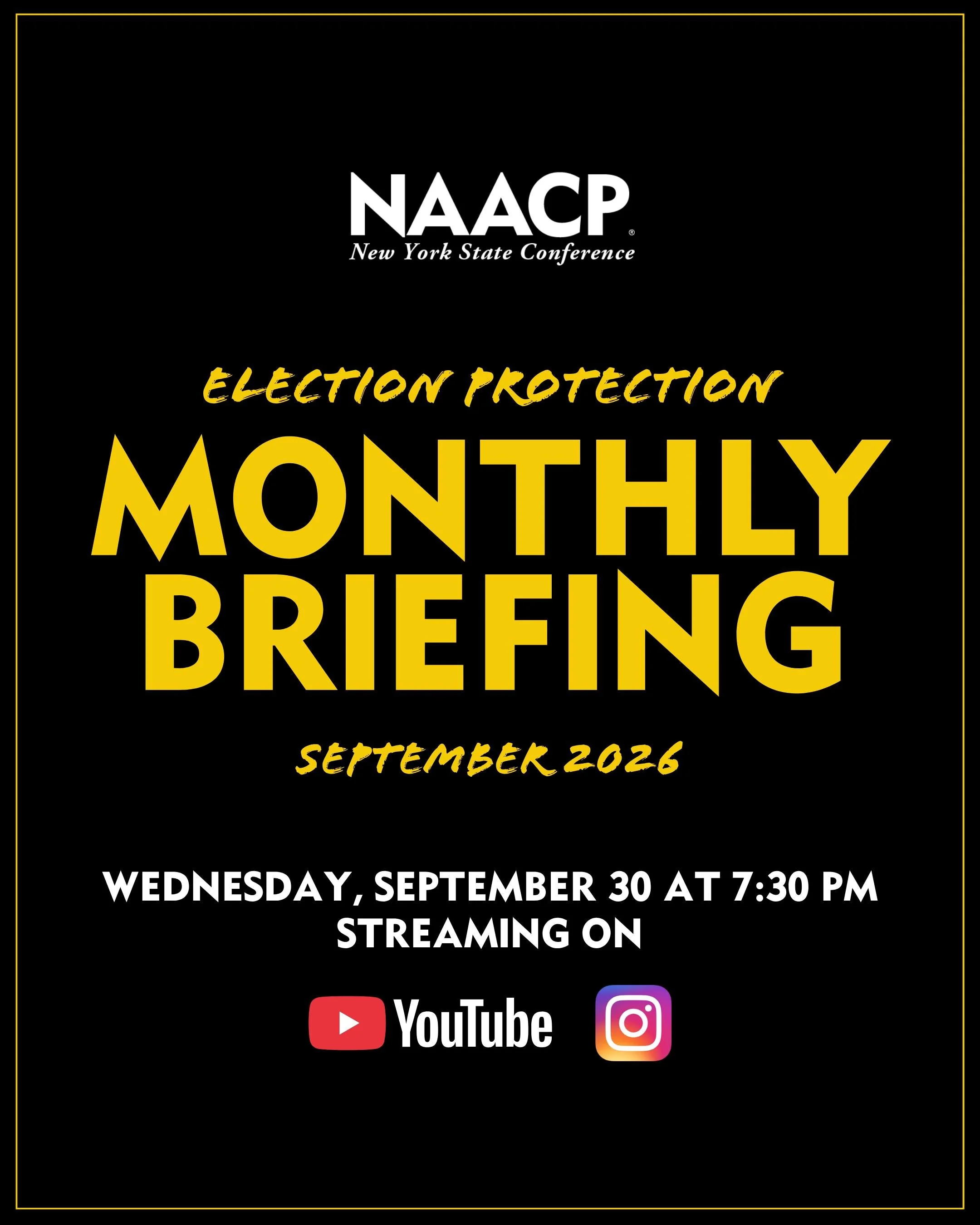 NAACP NYS Monthly Briefing - October 2026