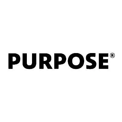 The word 'PURPOSE' in bold black letters on a white background.
