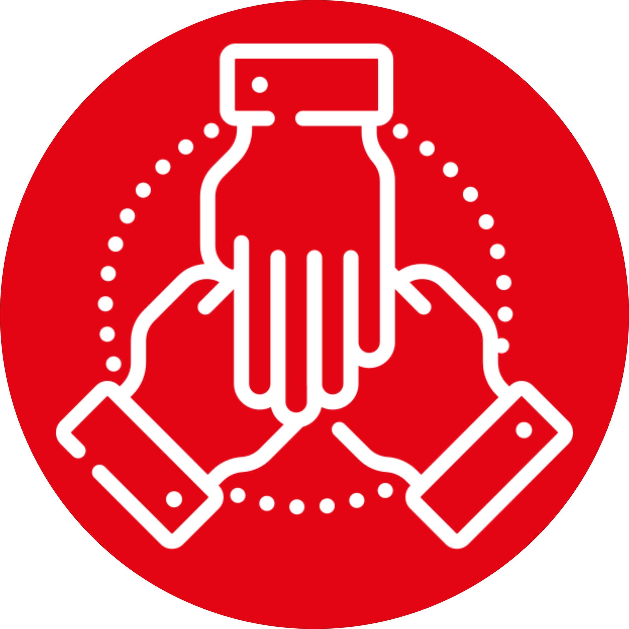 Red circular safety sign with a white outline of a hand with soap and bubbles, indicating hand washing or hand sanitizer use.
