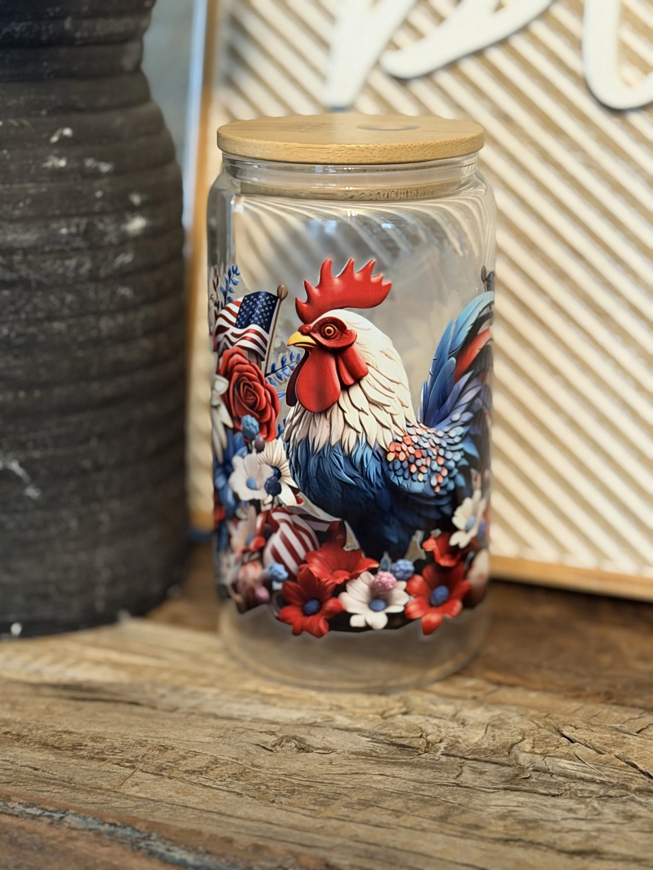 American Rooster 16oz Glass