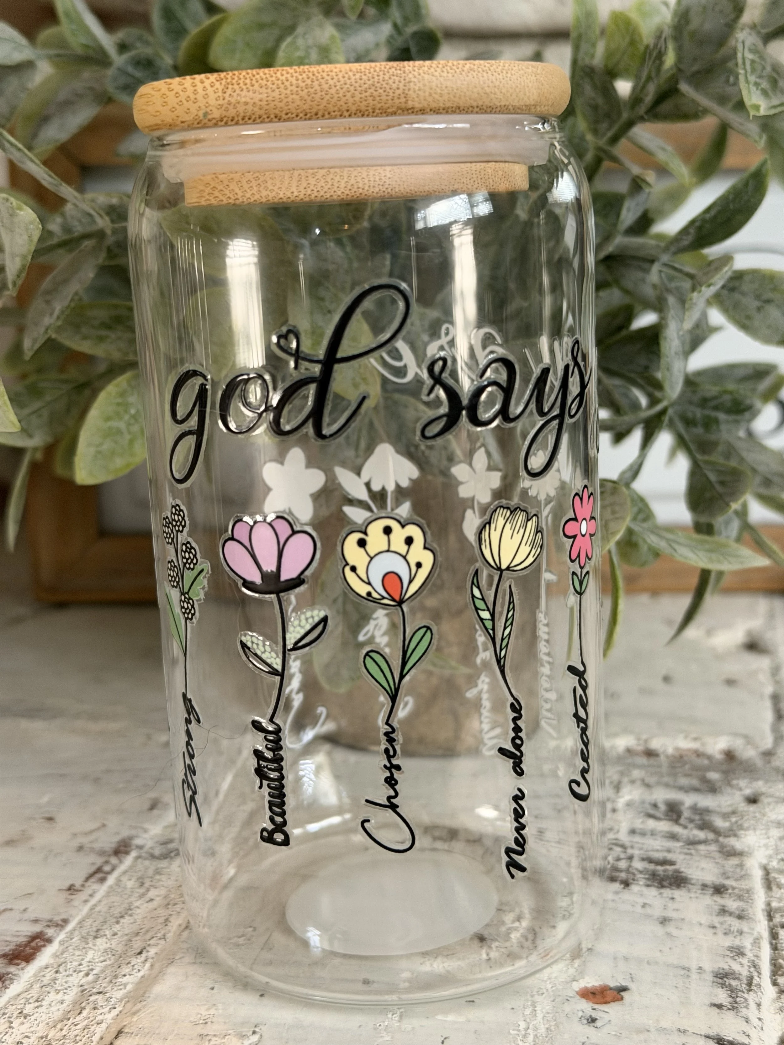 God Says You Are 16oz Glass