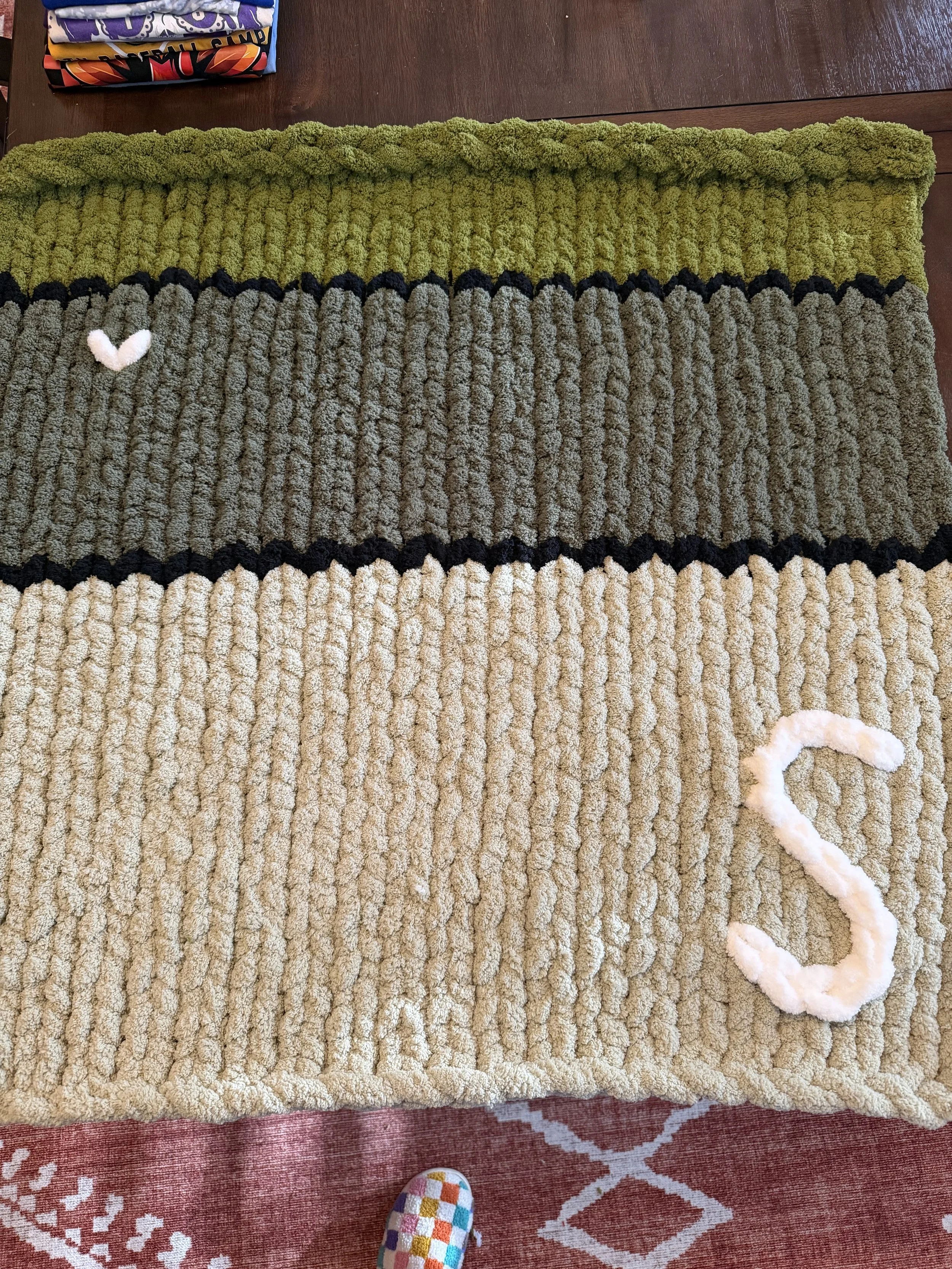 Custom Chunky Hand Knit Blankets 40x60