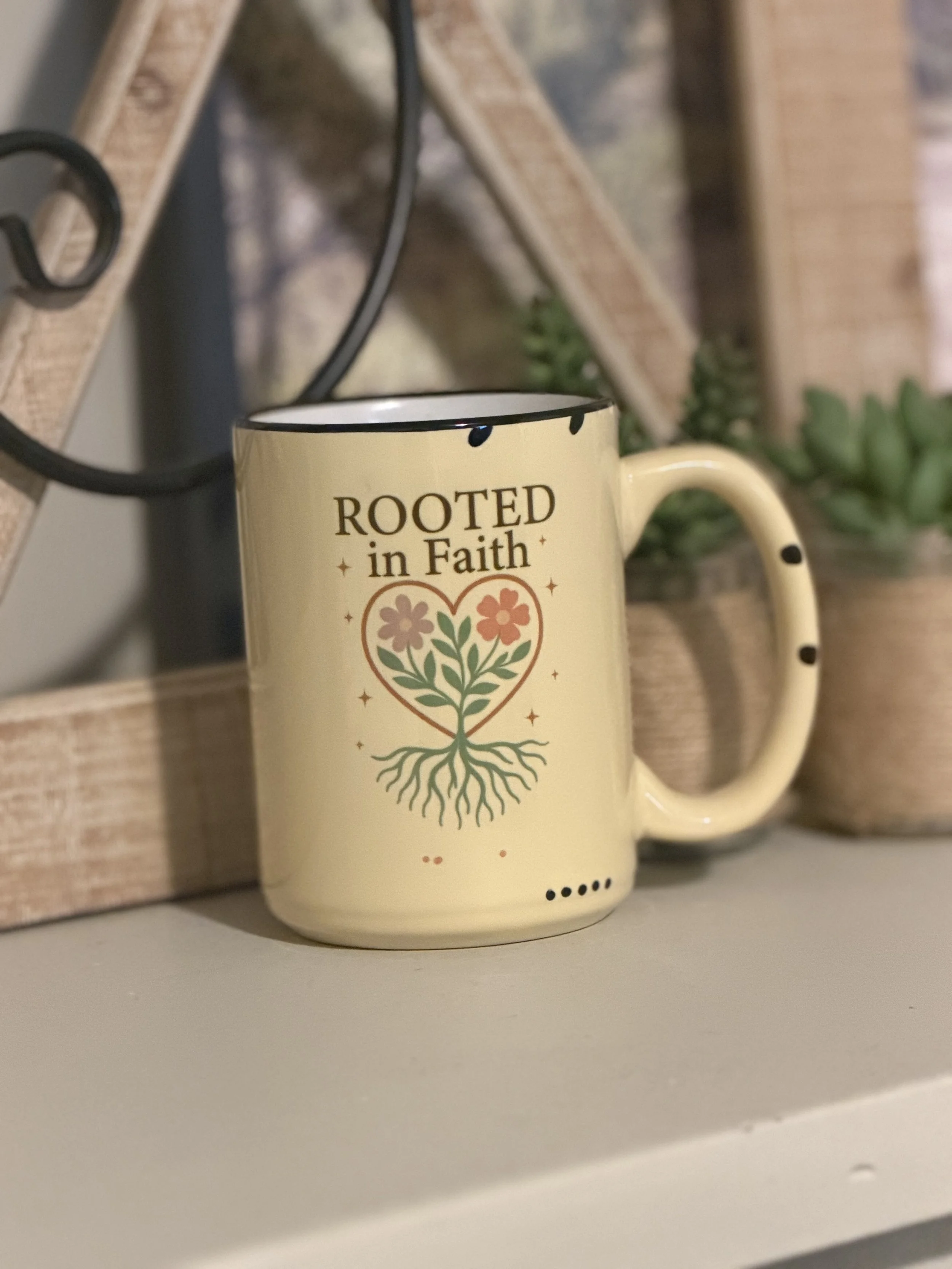 Rooted In Faith 15oz Mug in Rustic Yellow