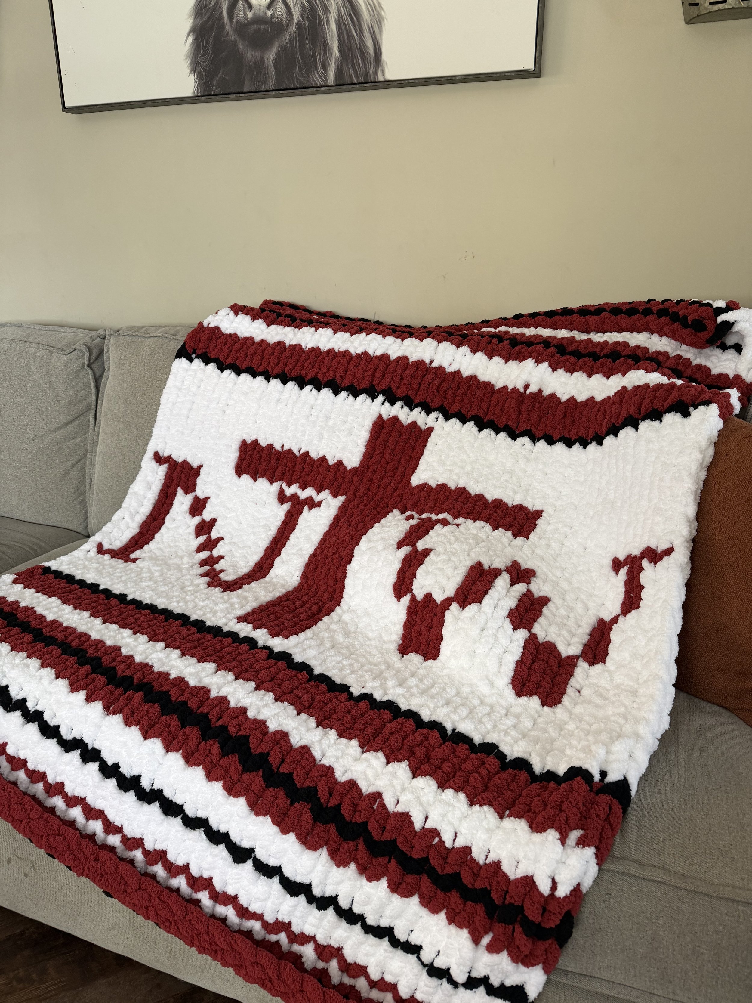 Custom Chunky Hand Knit Blankets 40x60