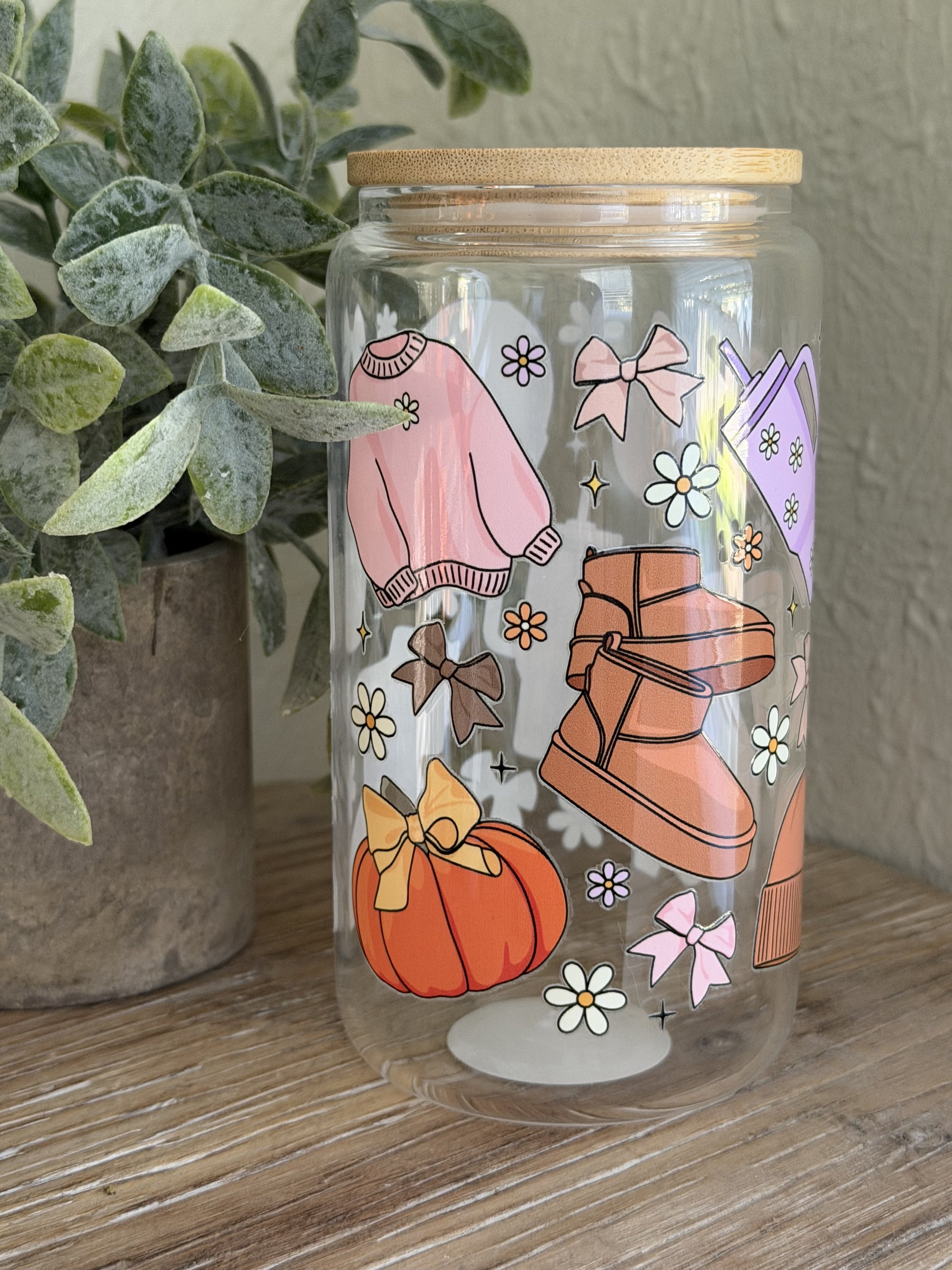 Pumpkin Spice 16oz glass