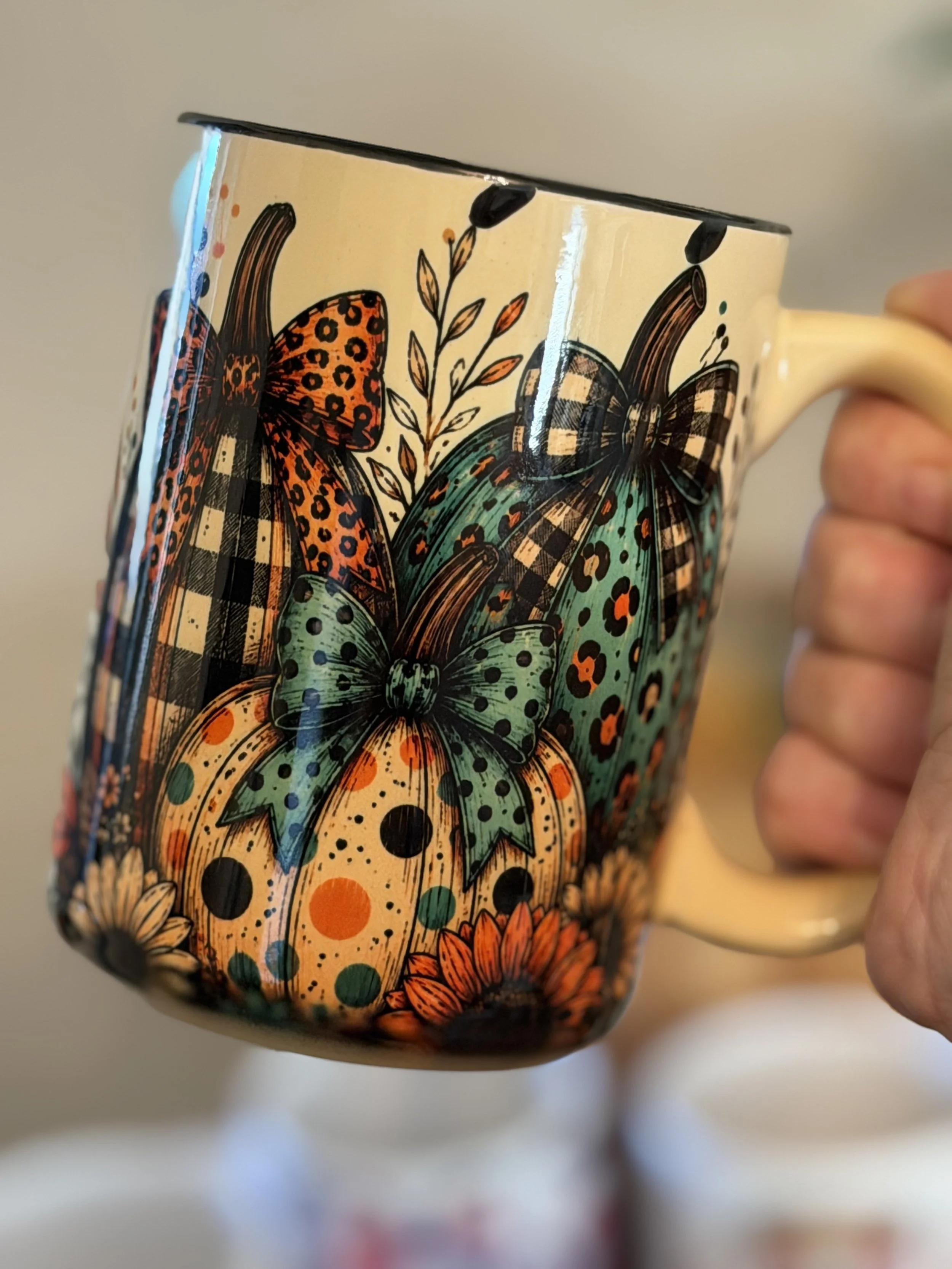 Fall Pumpkins 15oz mug in Rustic Yellow