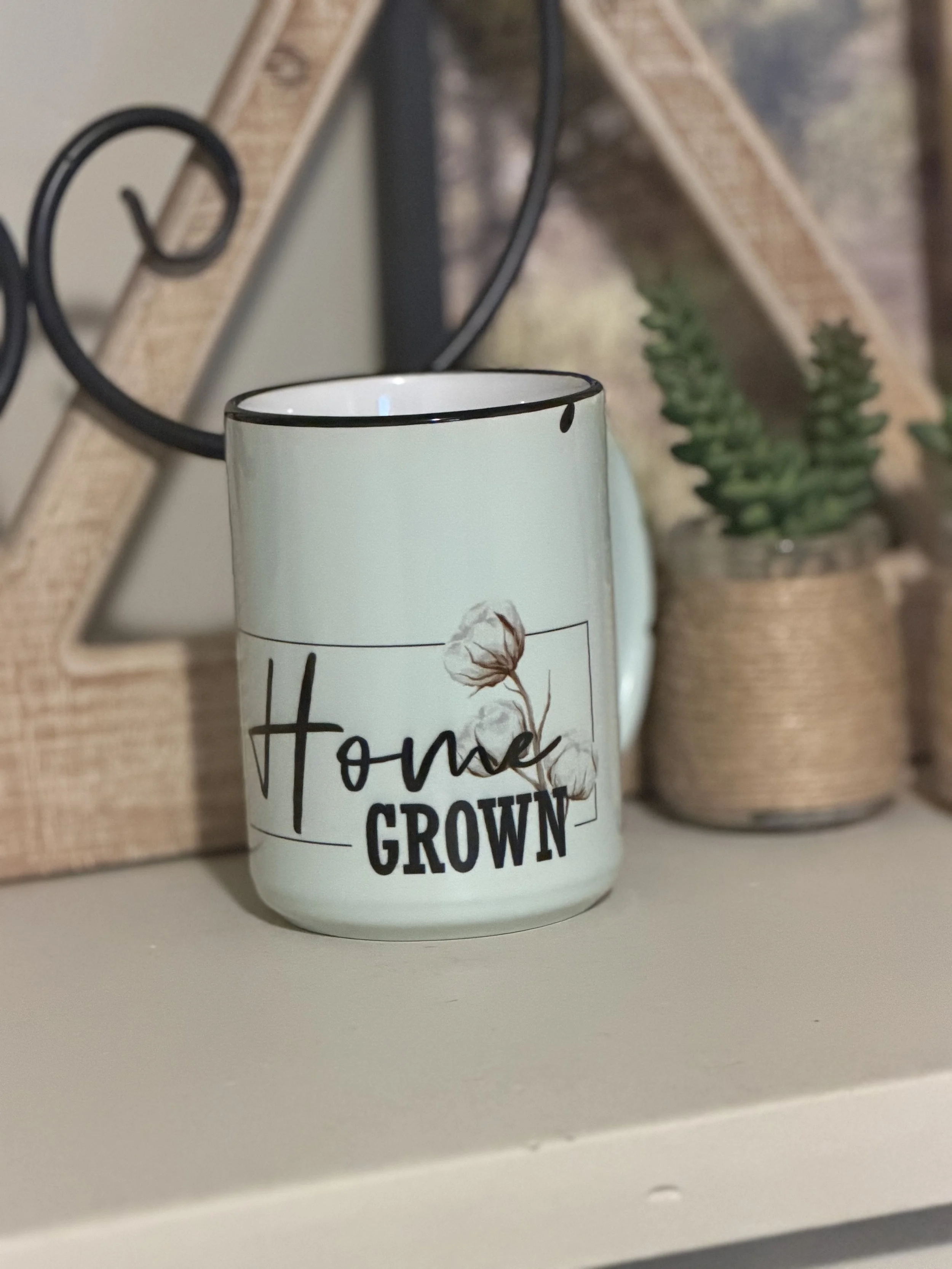Home Grown 15oz Mug in Rustic Mint Green