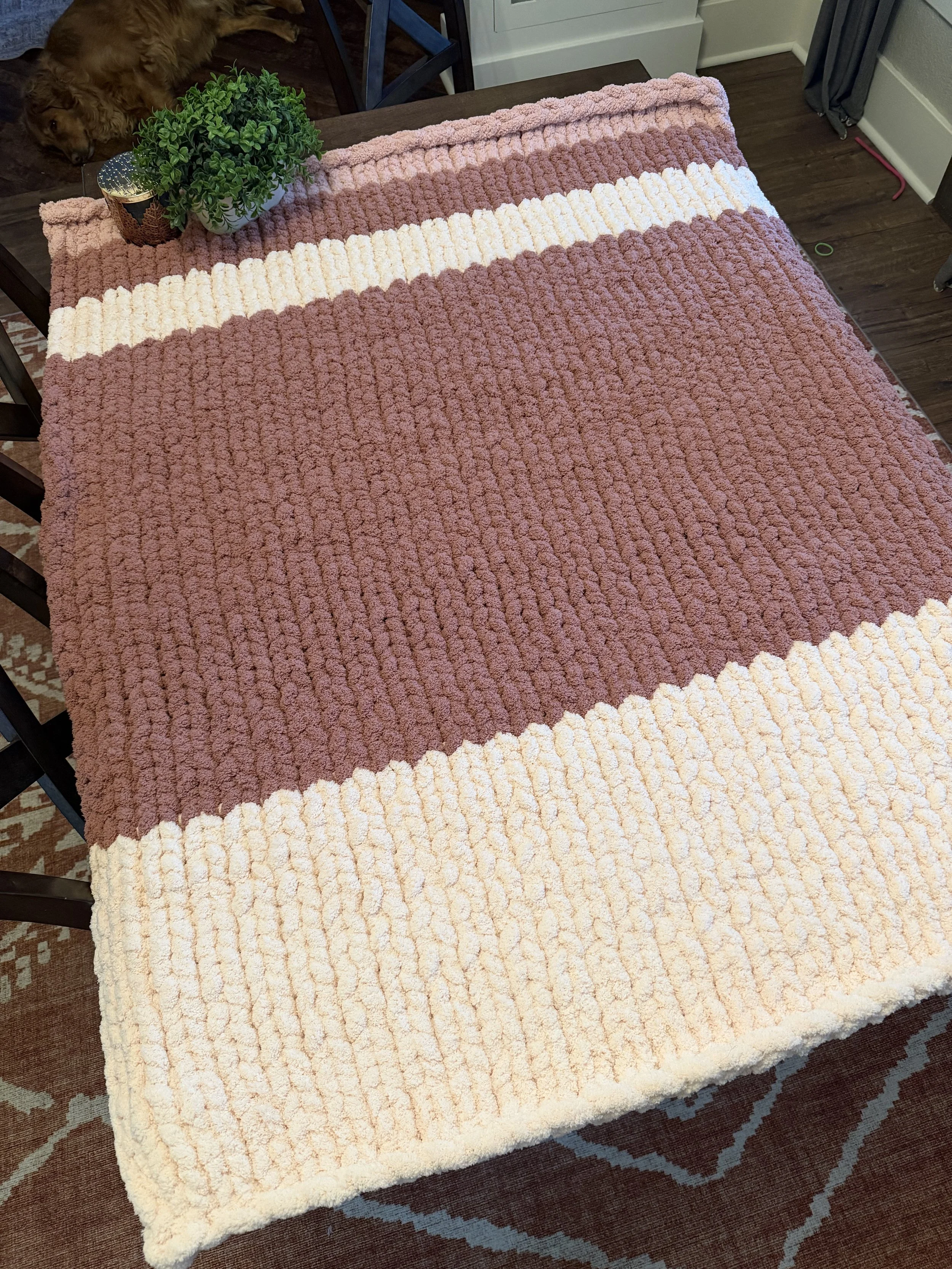 Custom Chunky Hand Knit Blankets 40x60