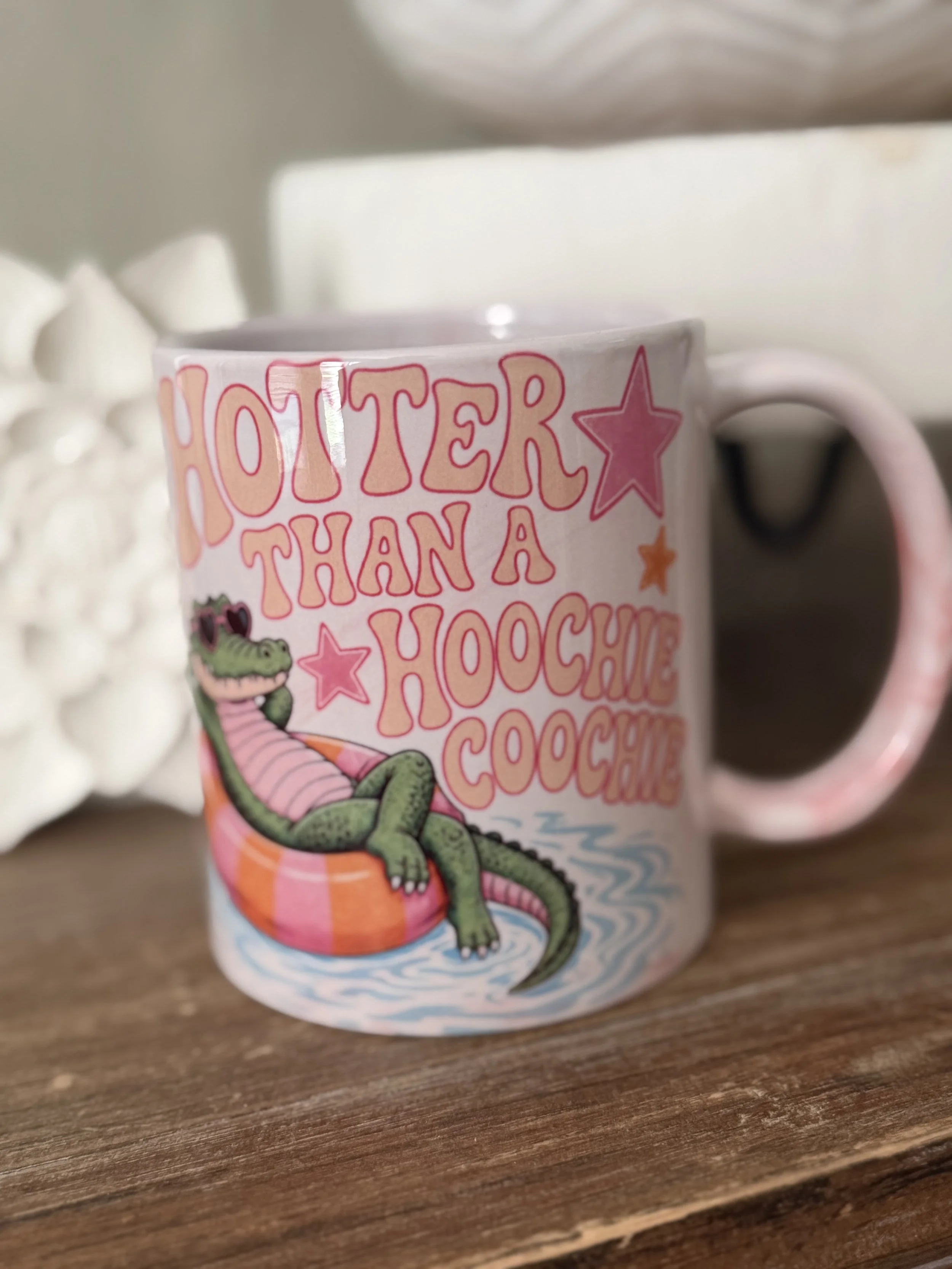 Hotter Than a Hoochie Coochie Mug 11oz in Pink Marble
