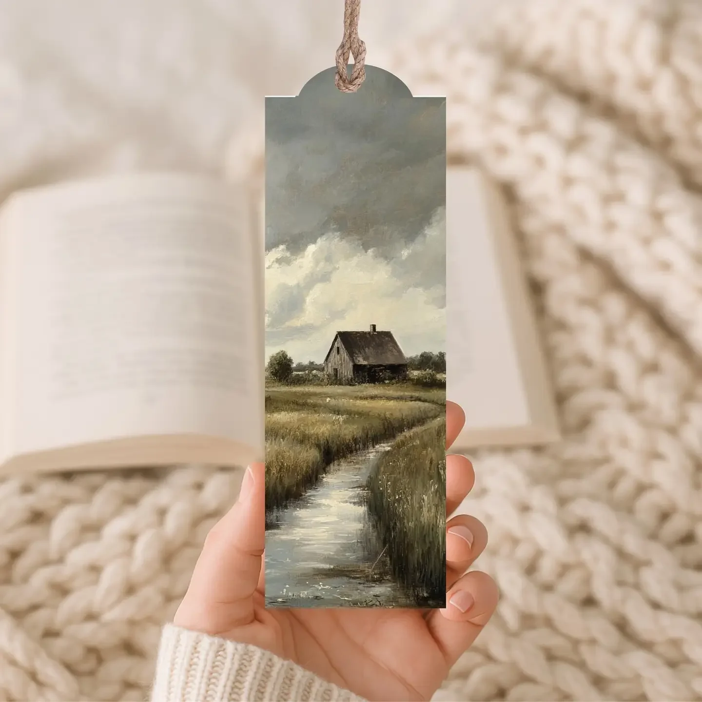 Stormy Cottage Wood Bookmark