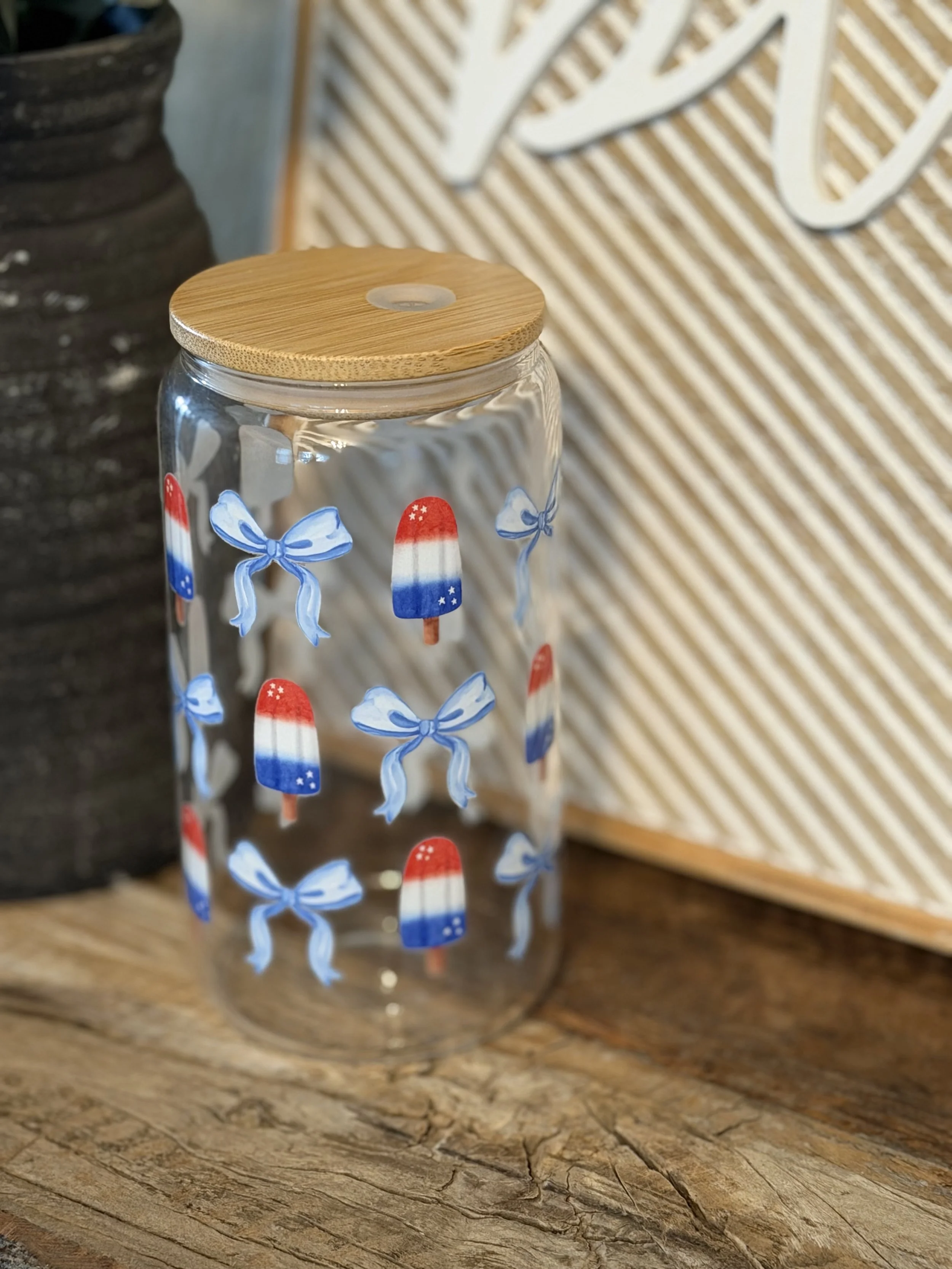 Bomb Pop 16oz Glass