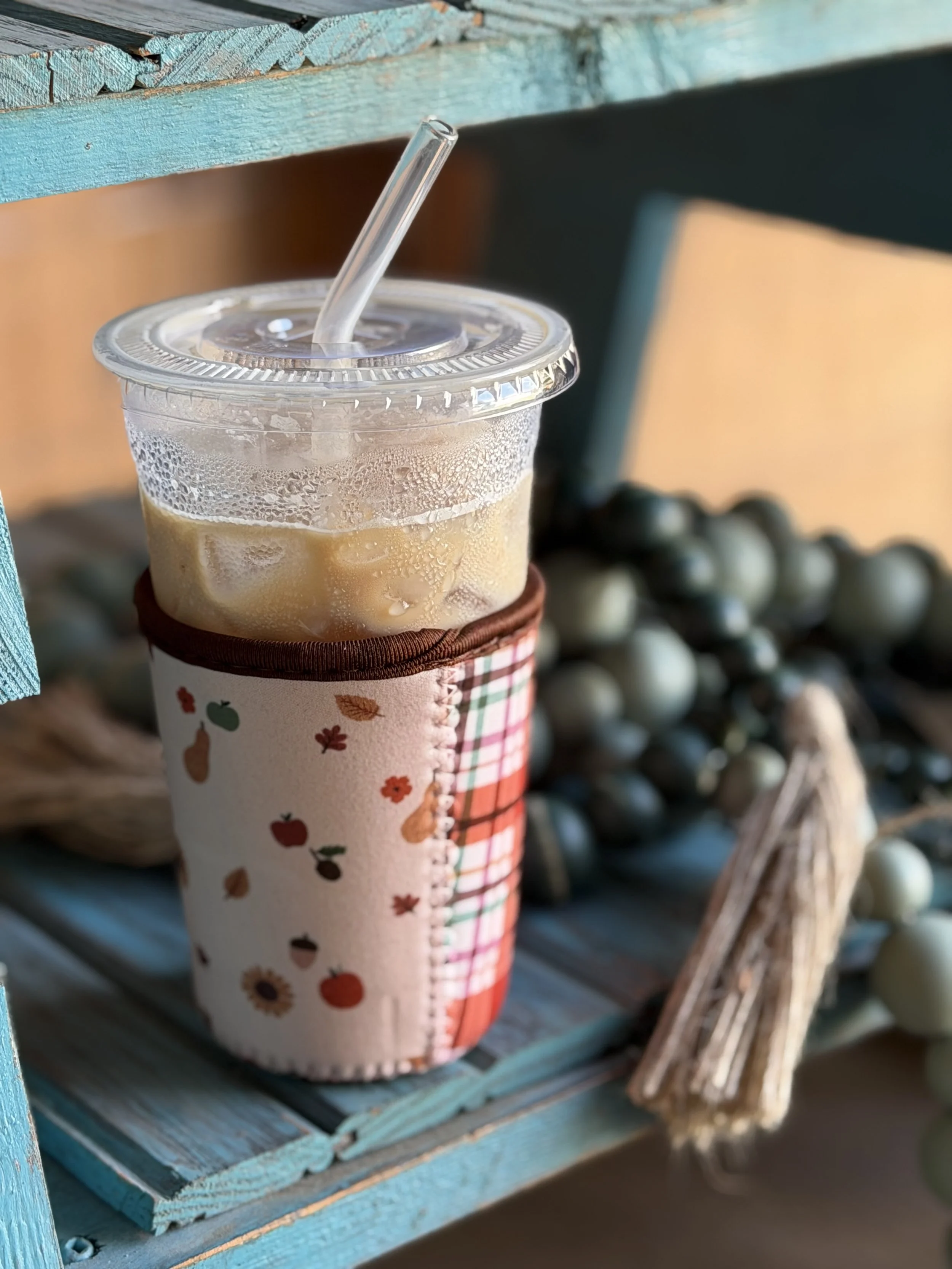 Harvest and Plaid Cold Drink Sleeve