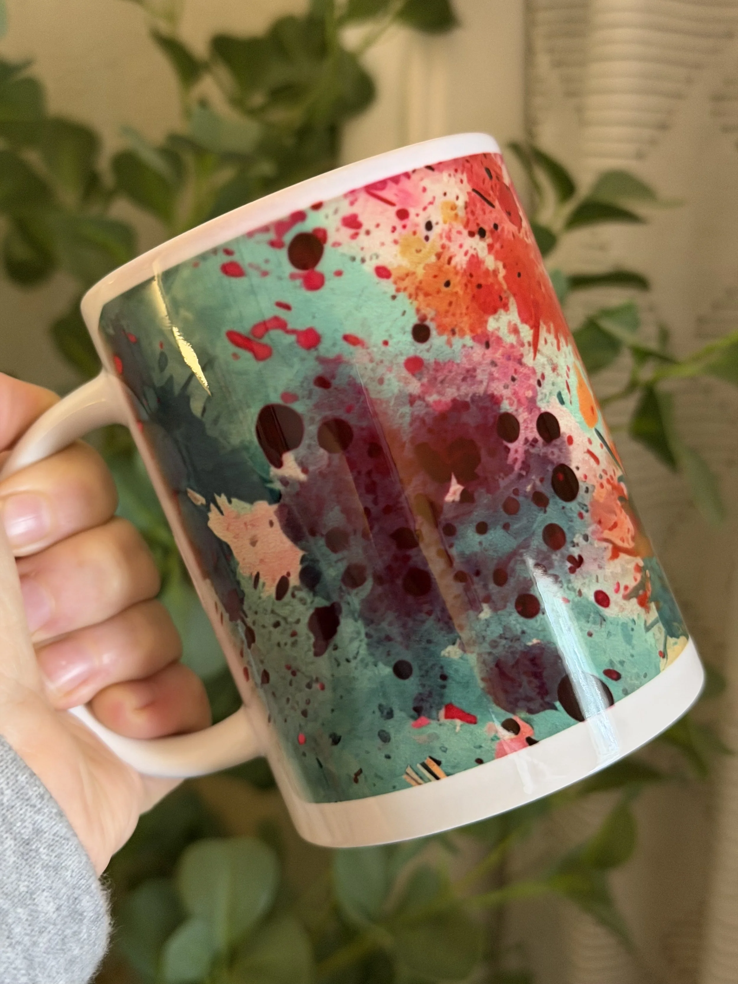 Floral Splatter Mug 15oz