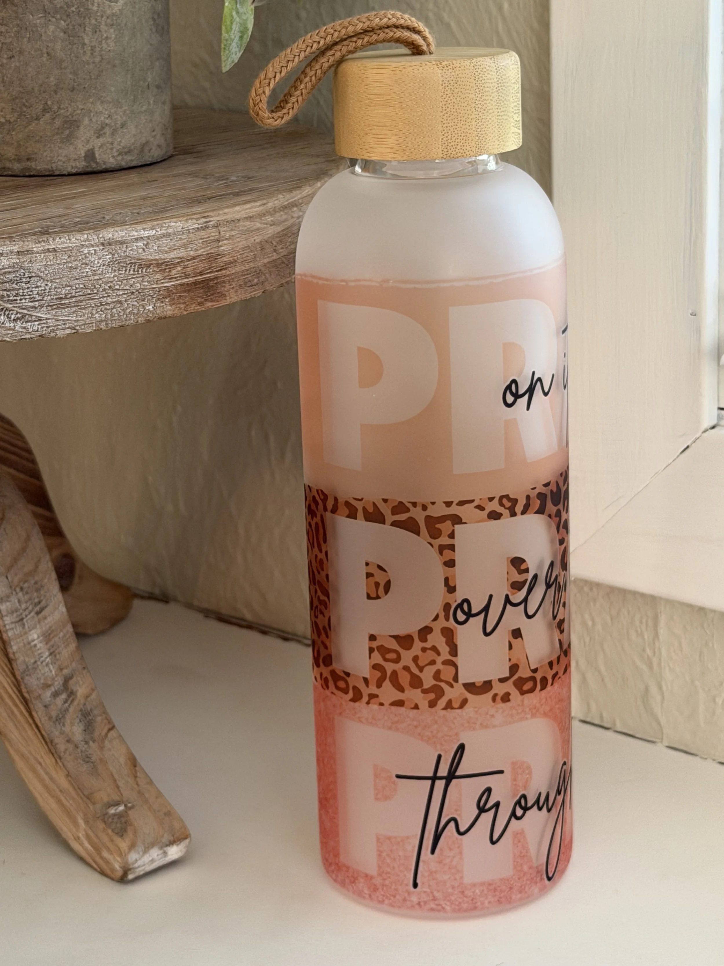 PRAY 25oz frosted glass tumbler