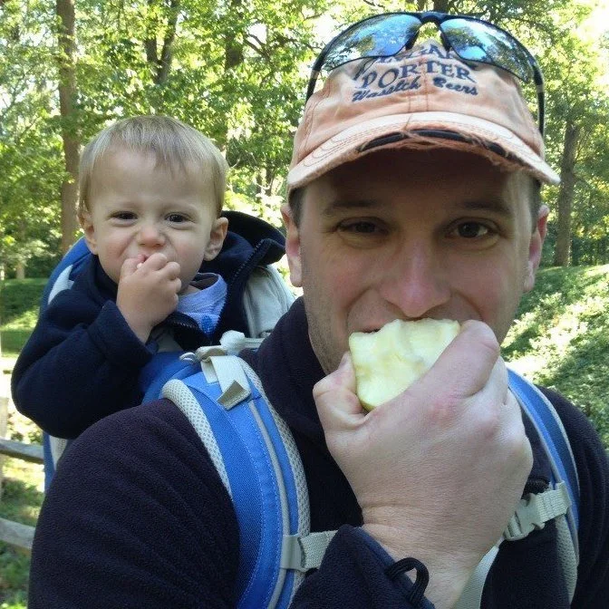 A picture of Tom Reeve, LMT, with his son when he was a baby.