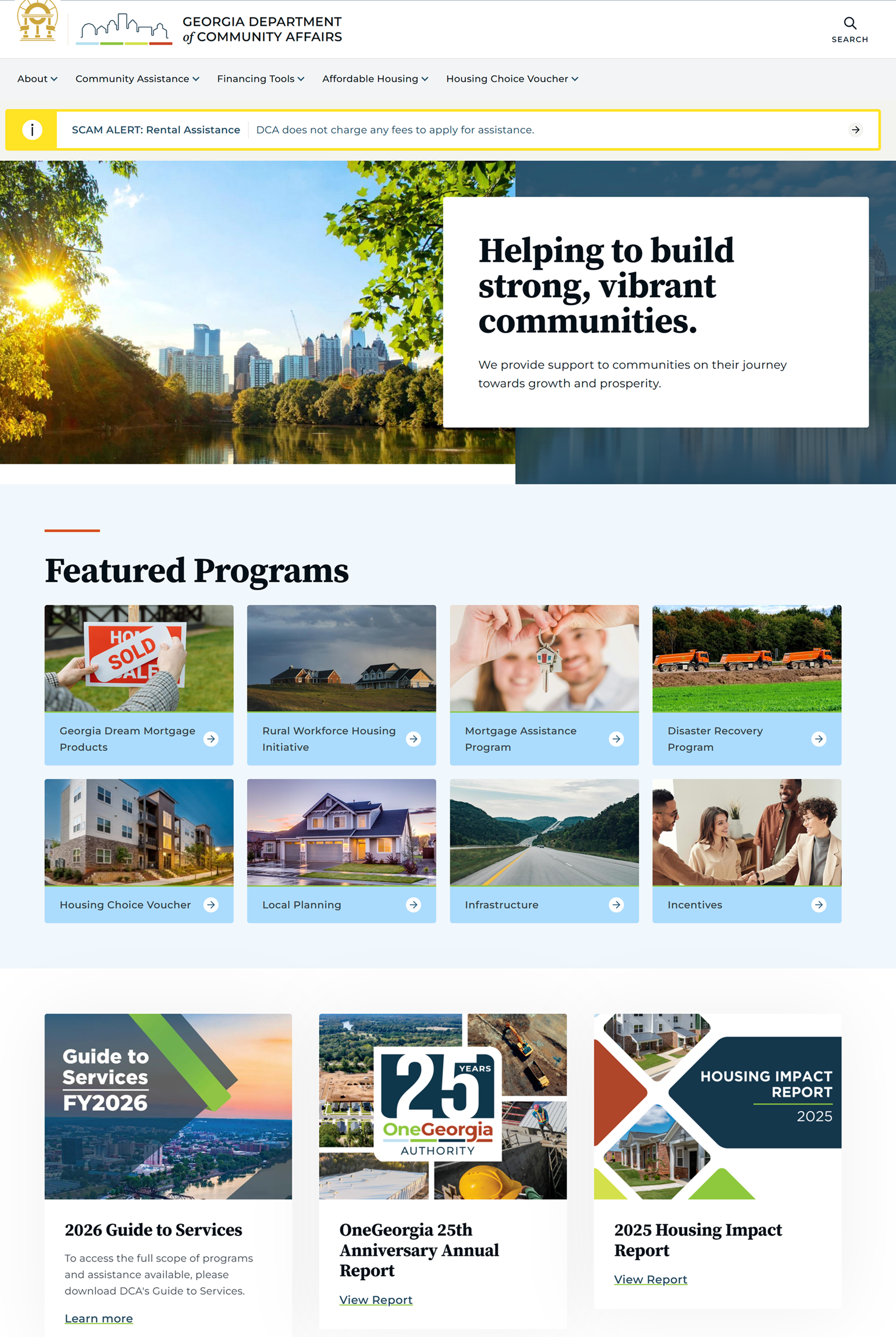 DCA's new homepage, main nav, and a peek at their new IA after working with our team