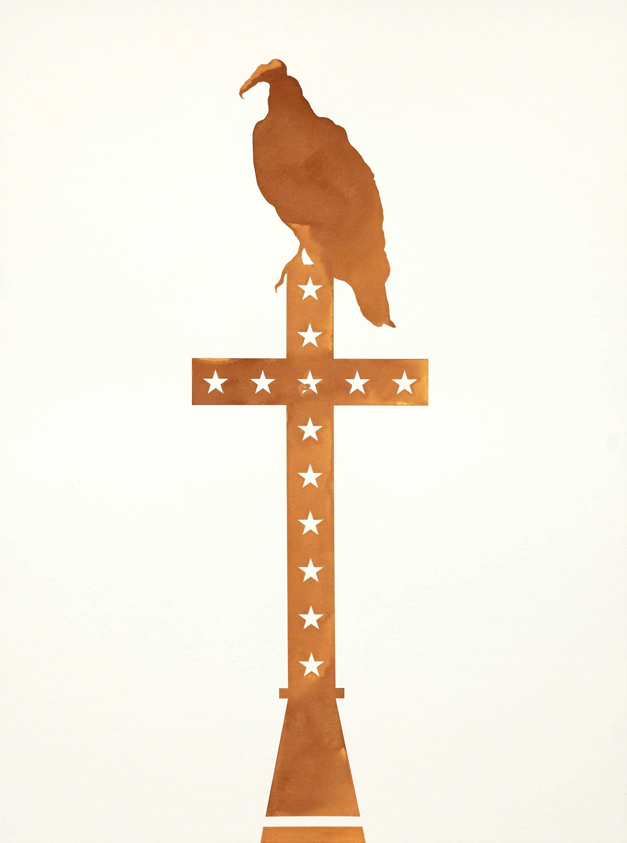    Charleston Eagle Atop A Stare Spangled Steeple , 2026  Rust on Paper 30 x 22 in | 76.2 x 55.9 cm 