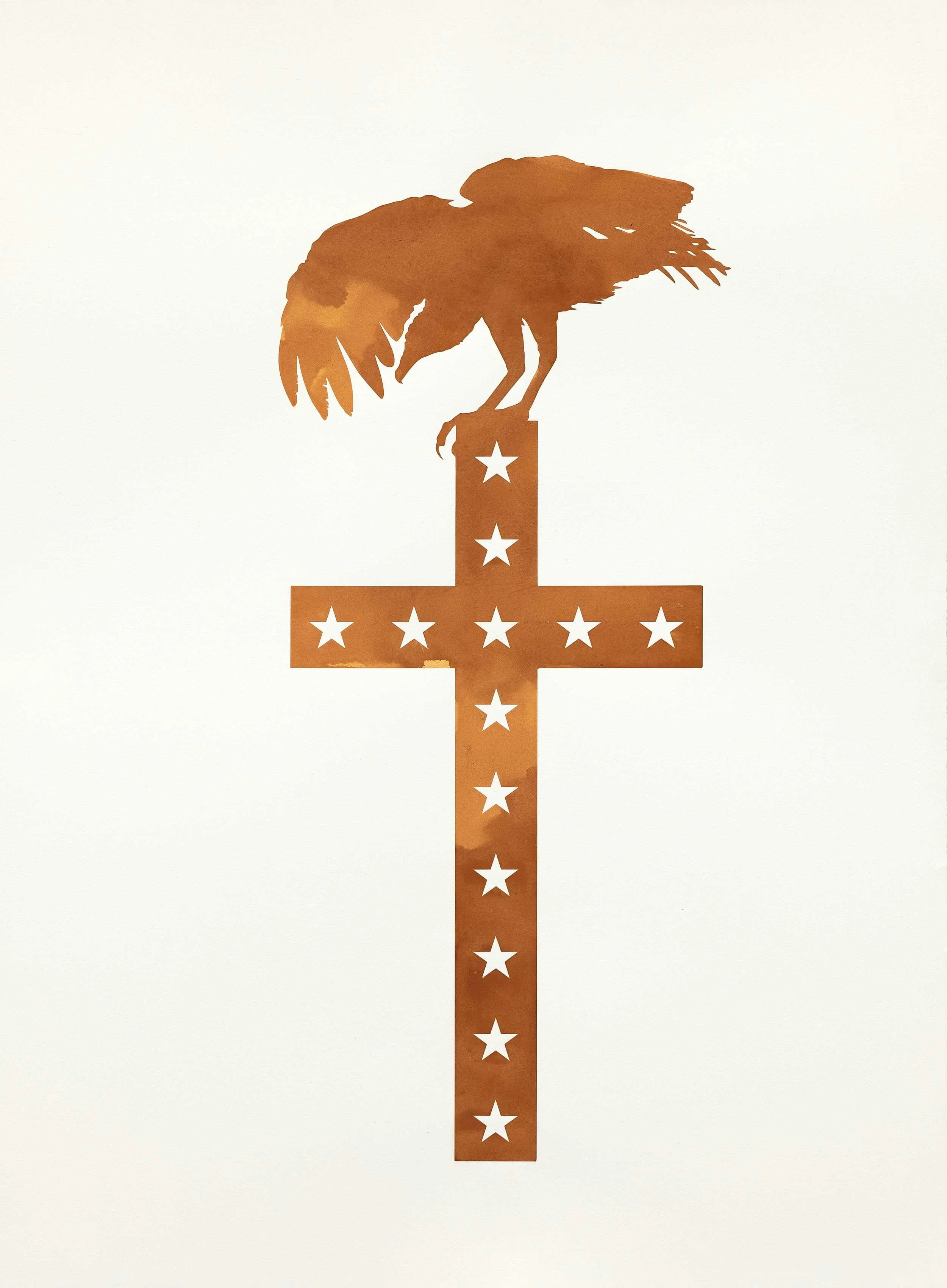   Charleston Eagle: Perched, No. 1 , 2026  Rust on Paper 30 x 22 in | 76.2 x 55.9 cm 