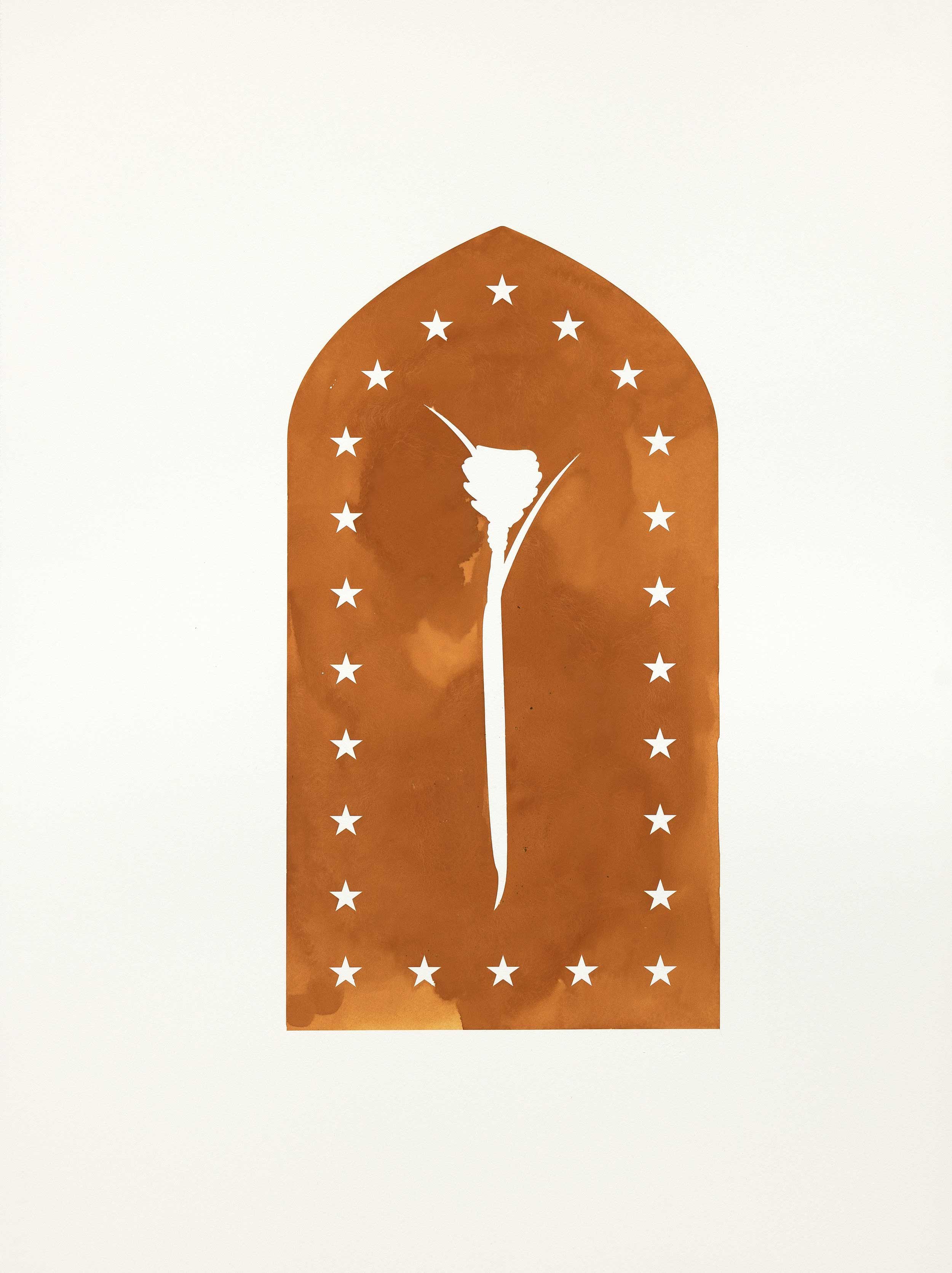    Freedman's Rose, No. 1 , 2026  Rust on Paper 30 x 22 in | 76.2 x 55.9 cm 