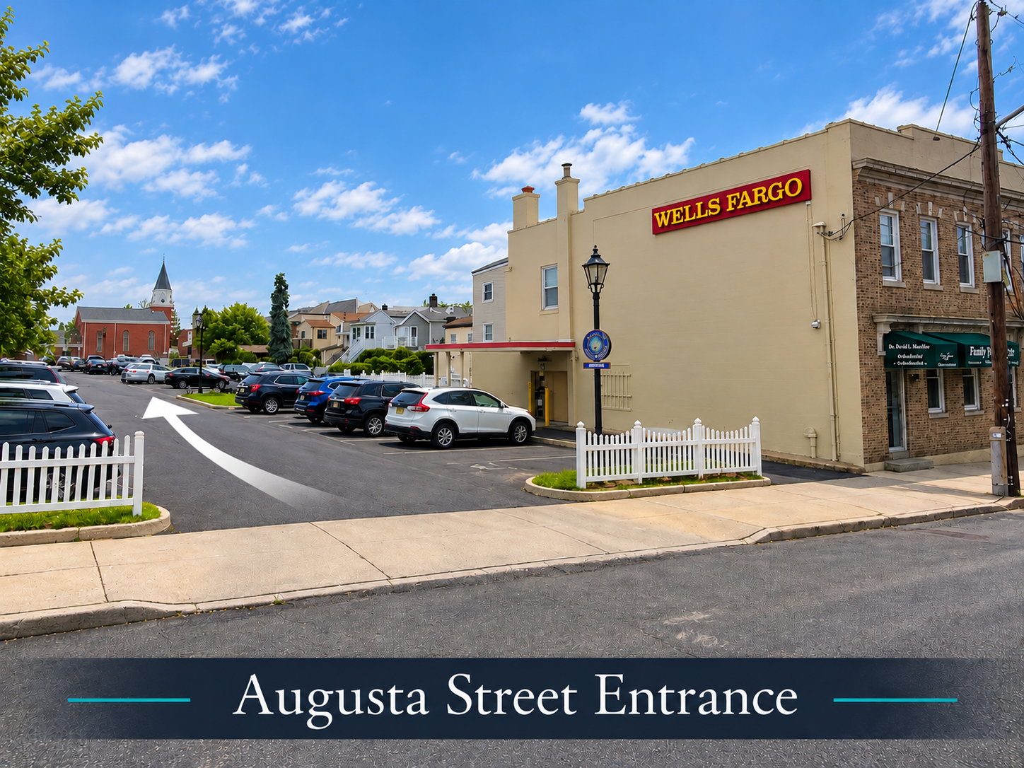 Augusta Street parking entrance near First Presbyterian Church of South Amboy