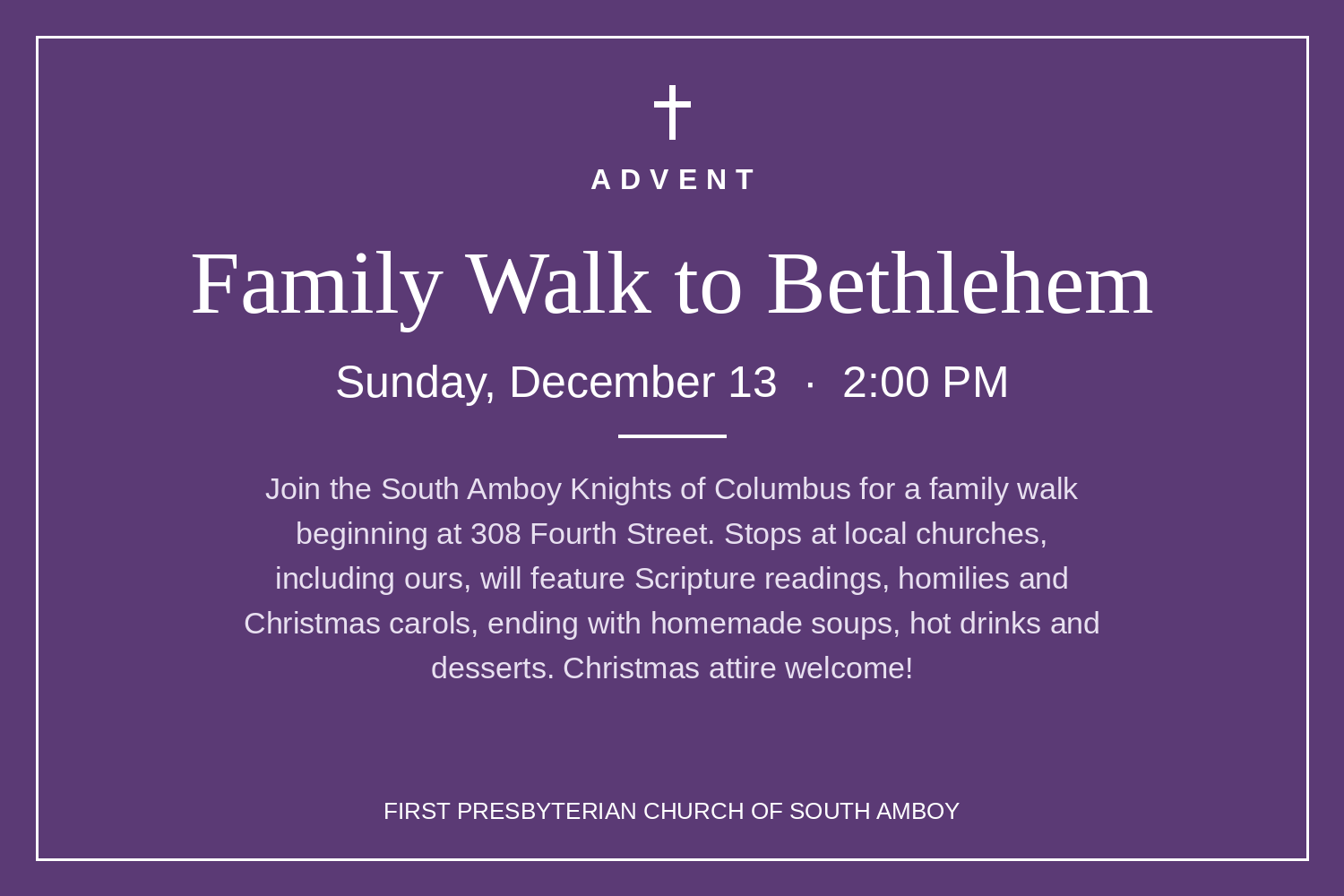 Advent Family Walk to Bethlehem