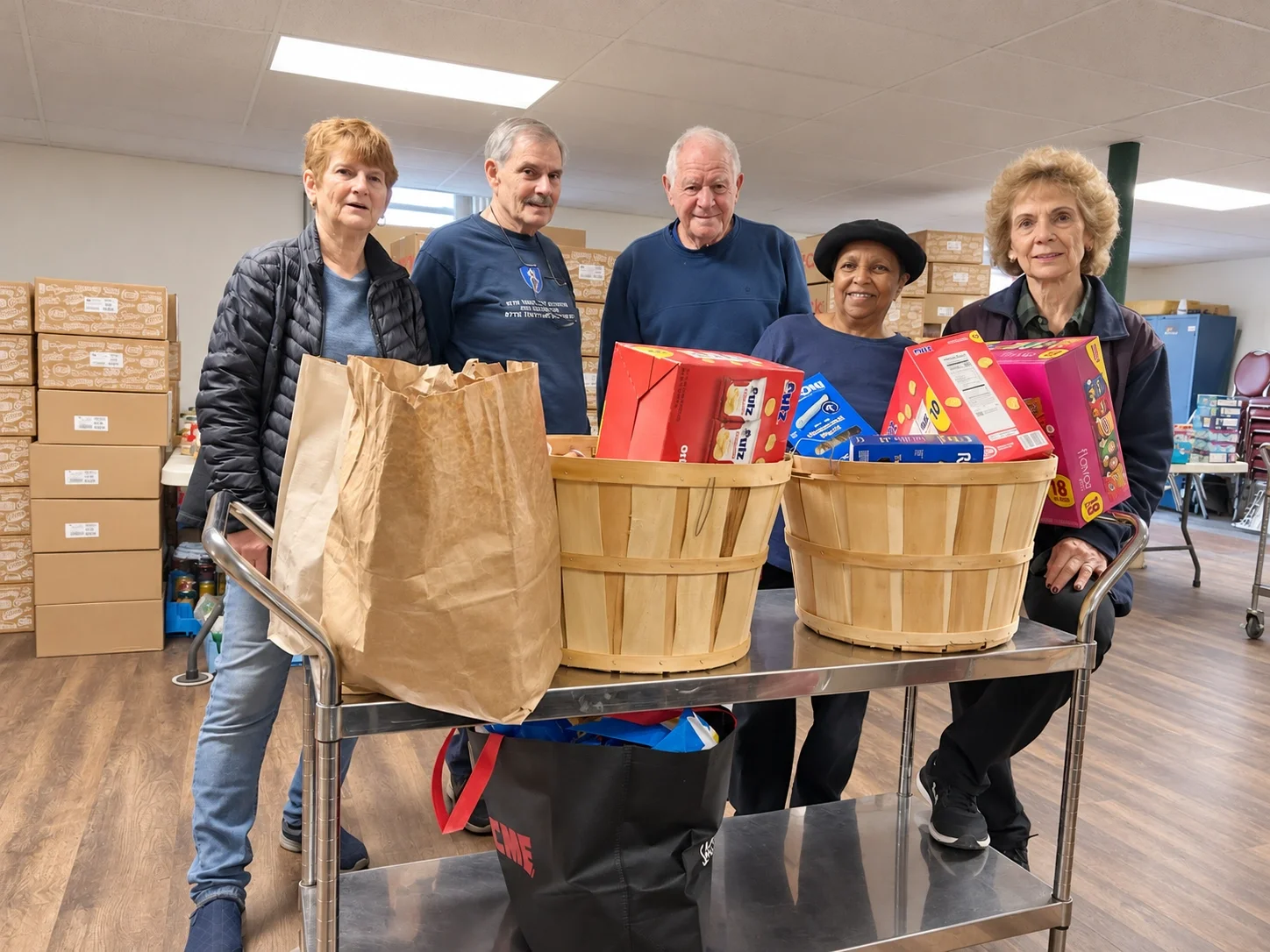 Food pantry volunteers at First Presbyterian Church of South Amboy