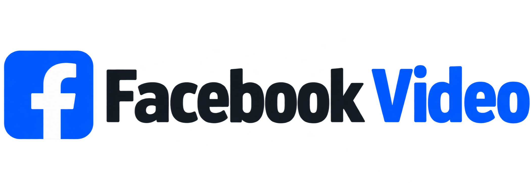 Facebook logo with the words Facebook Video in black and blue text.