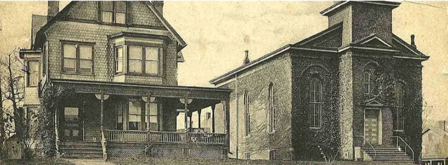 Historic photo of South Amboy homes from the church's early years